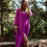 Speezys Silk Shirt Dress Rosebud