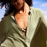 Speezys Silk Kaftan Gray Green