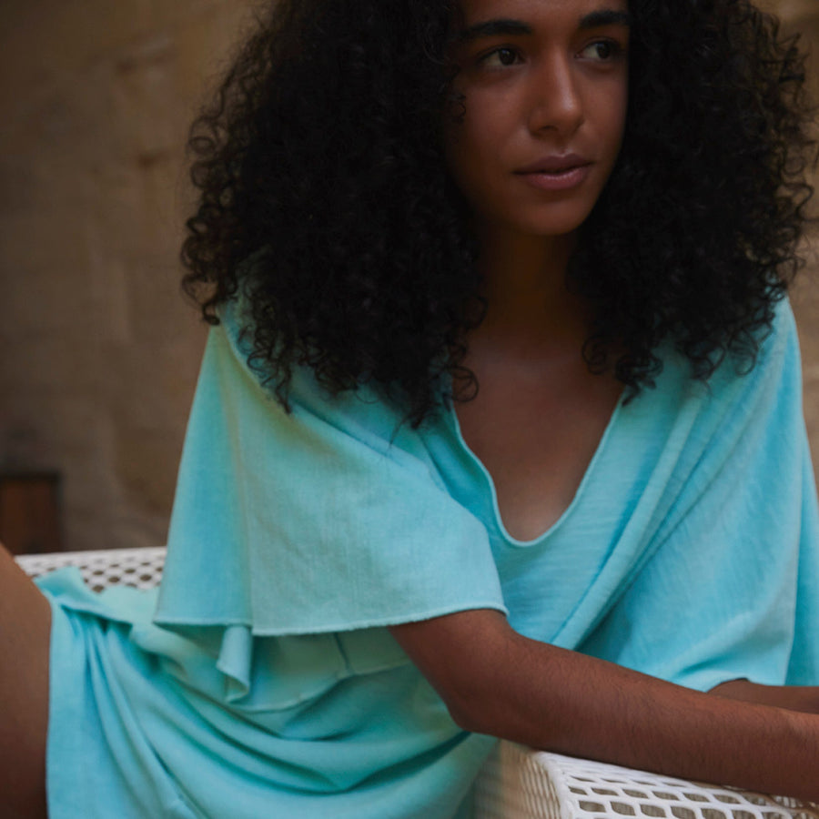 Speezys Kaftan Top Light Aqua