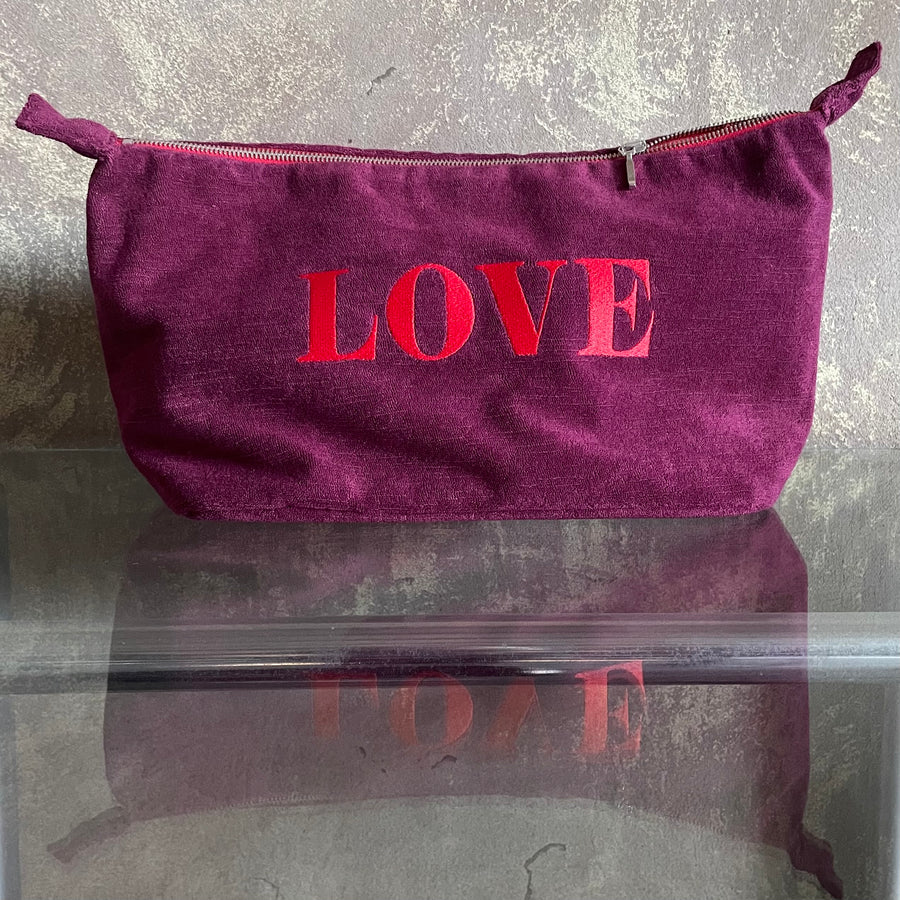 Speezys Zip Pouch Aubergine Shade | LOVE Embroidery Limited Edition