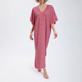 Speezys Kaftan French Stripe Desert Rose Night Blue