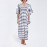 Speezys Kaftan French Stripe Offwhite Night Blue
