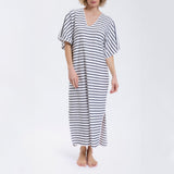 Speezys Kaftan French Stripe Offwhite Night Blue