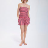 Speezys Strapless Top French Stripe Desert Rose Night Blue