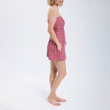Speezys Strapless Top French Stripe Desert Rose Night Blue