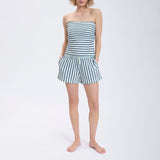 Speezys Strapless Top French Stripe Glacier Night Blue