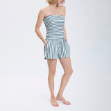 Speezys Strapless Top French Stripe Glacier Night Blue