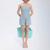 Speezys Strapless Top French Stripe Glacier Night Blue