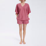 Speezys Kaftan Top French Stripe Desert Rose Night Blue