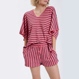 Speezys Kaftan Top French Stripe Desert Rose Night Blue