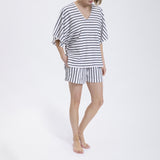 Speezys Kaftan Top French Stripe Offwhite Night Blue
