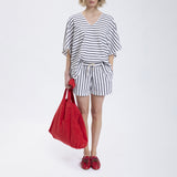 Speezys Kaftan Top French Stripe Offwhite Night Blue