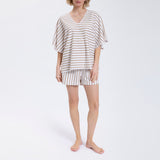 Speezys Kaftan Top French Stripe Offwhite Sand