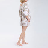 Speezys Kaftan Top French Stripe Offwhite Sand