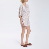 Speezys Kaftan Top French Stripe Offwhite Sand