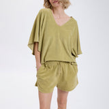 Speezys Kaftan Top Gray Green
