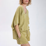 Speezys Kaftan Top Gray Green