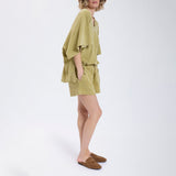 Speezys Kaftan Top Gray Green