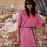 Speezys Kaftan French Stripe Desert Rose Night Blue