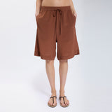Speezys Silk Knee Shorts Brown