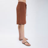 Speezys Silk Knee Shorts Brown