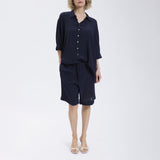 Speezys Silk Shirt Dark Navy