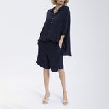 Speezys Silk Shirt Dark Navy