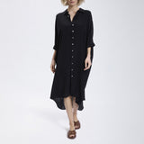 Speezys Silk Shirt Dress Black