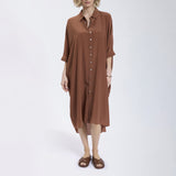 Speezys Silk Shirt Dress Brown