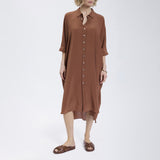 Speezys Silk Shirt Dress Brown