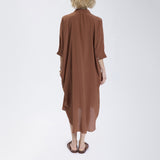 Speezys Silk Shirt Dress Brown