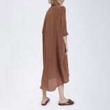 Speezys Silk Shirt Dress Brown