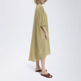 Speezys Silk Shirt Dress Gray Green