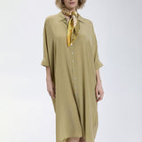 Speezys Silk Shirt Dress Gray Green