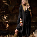 Speezys Silk Shirt Dress Black