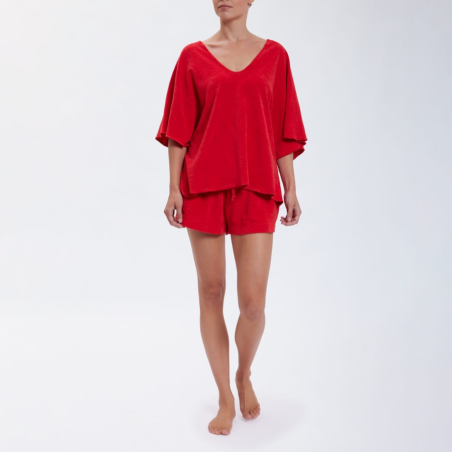 Speezys Kaftan Top Fire Red