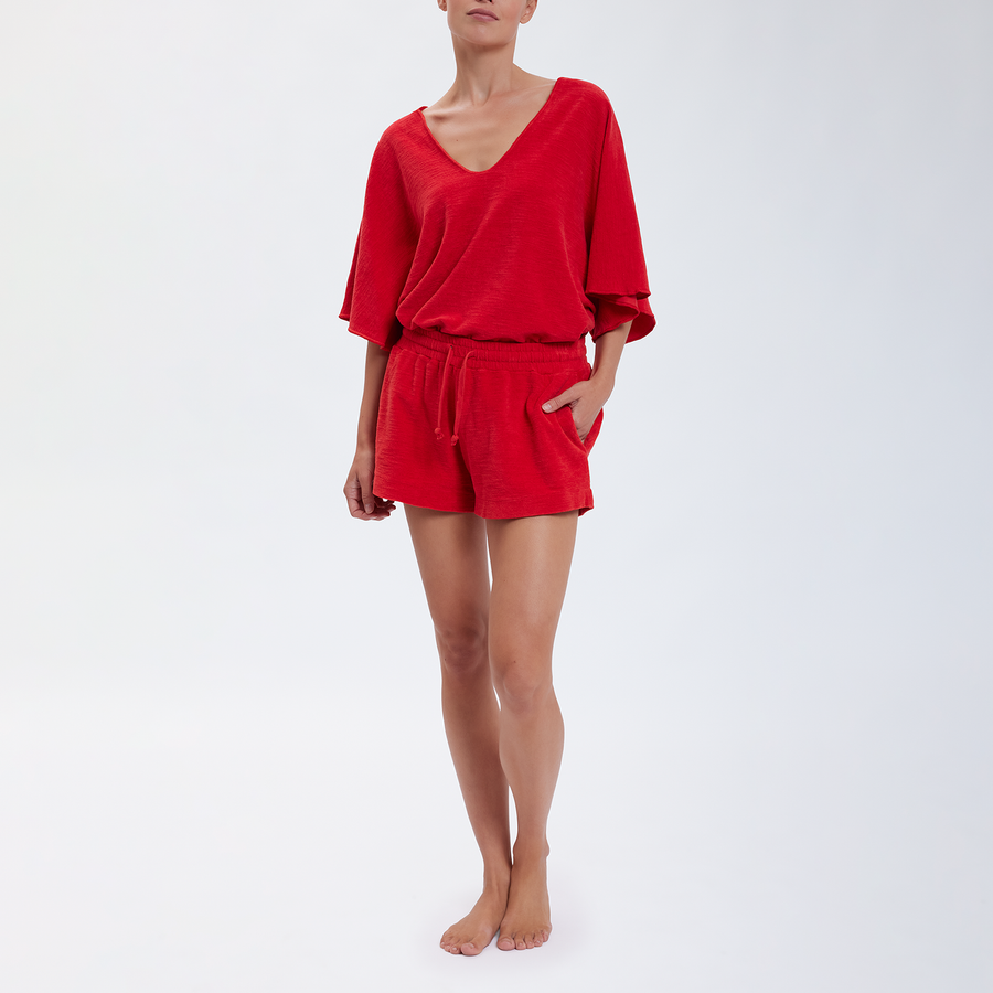 Speezys Kaftan Top Fire Red