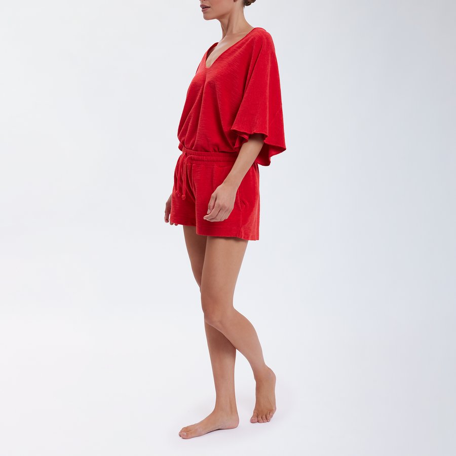 Speezys Kaftan Top Fire Red